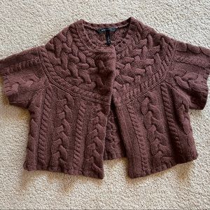 BCBG Maxazria Brown Cropped Bolero Sweater